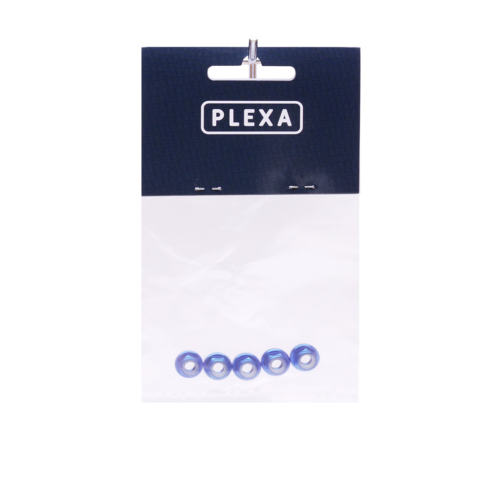 plexa low profile m5 shaft aluminum nylon self lock nuts 5 pack syntegra package
