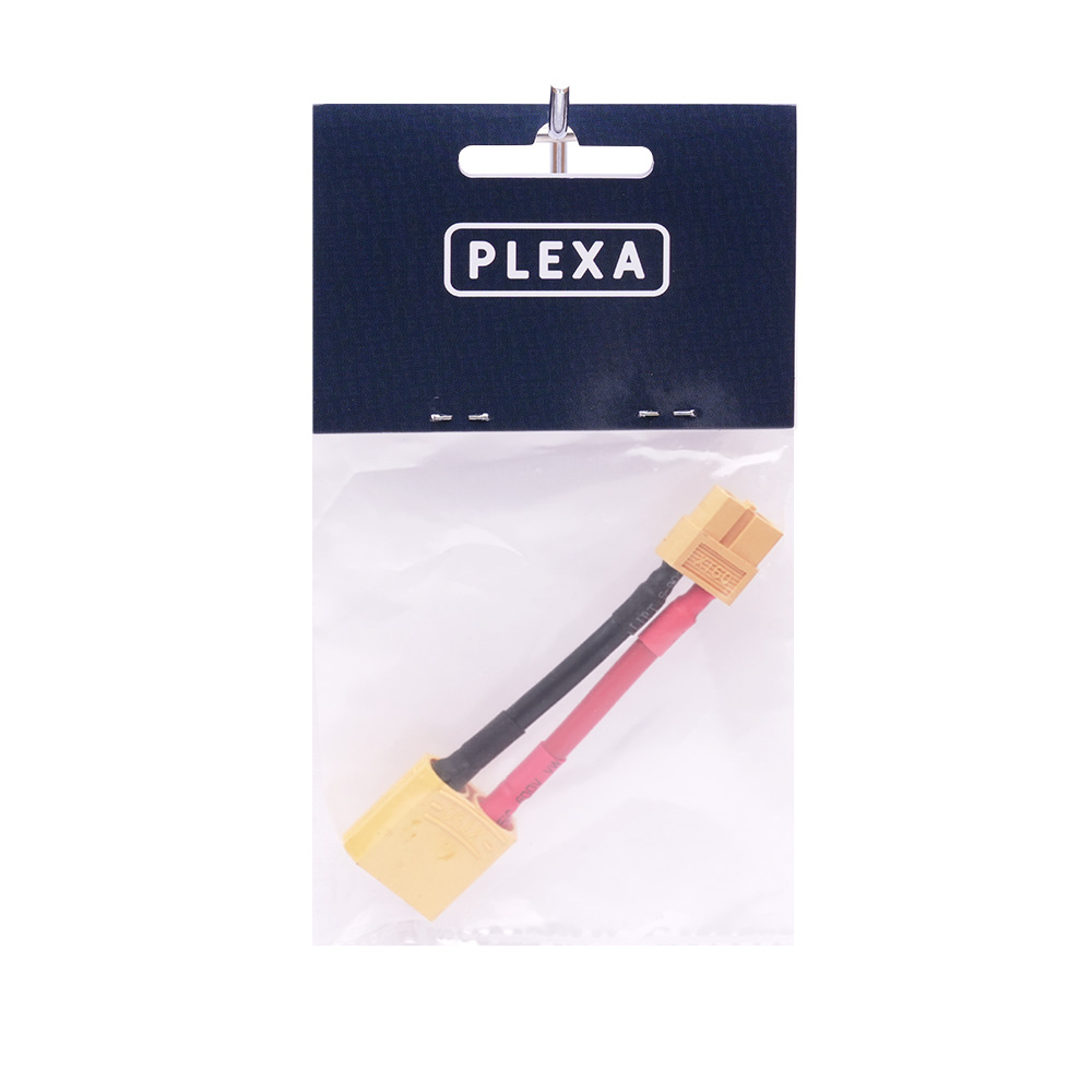 plexa xt60 female to xt90 male 5cm 12awg cable syntegra package