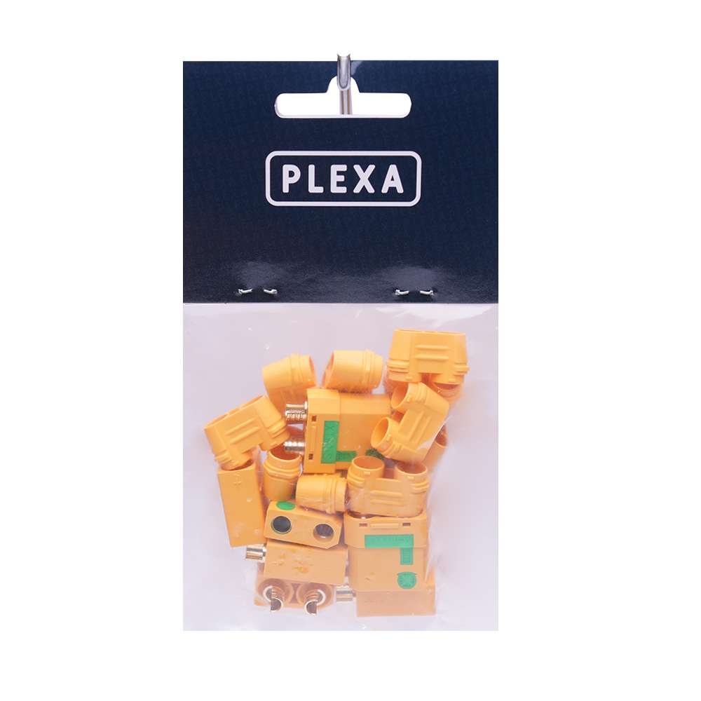 plexa xt90s anti spark female and male connectors with sheath pack of 10 syntegra package