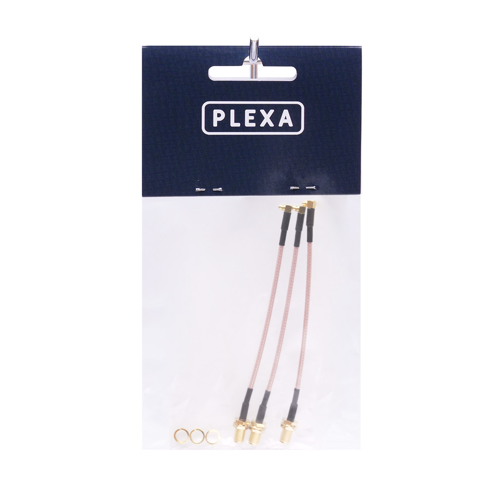 plexa sma female to mmcx right angle connector 120mm 3 pack syntegra package