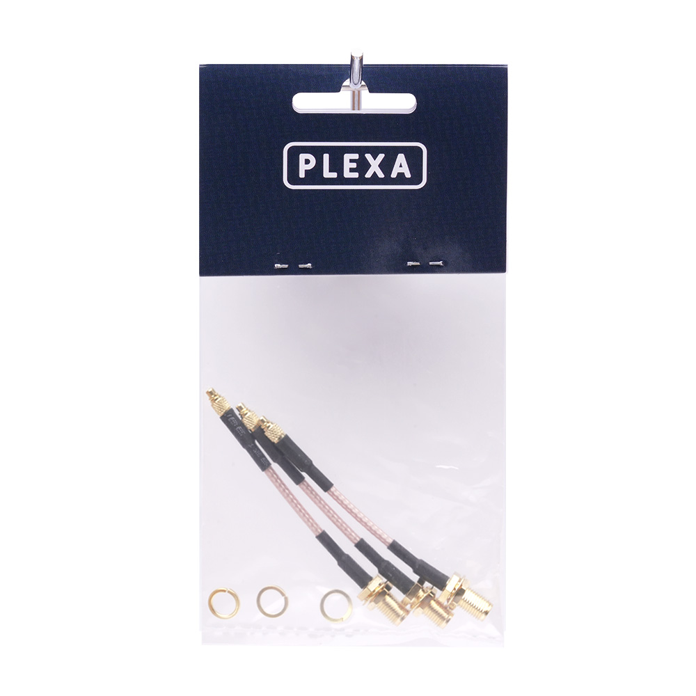 plexa sma female to mmcx straight connector 60mm 3 pack syntegra package