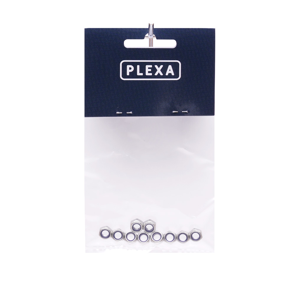 plexa stainless steel self lock nuts m5 10 pack syntegra package