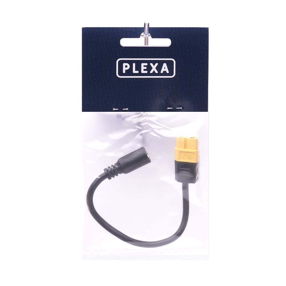 plexa xt60 female to 5 5 dc female connector 22awg 150mm syntegra package